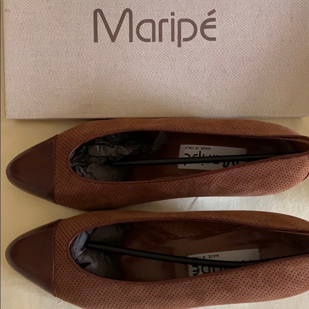 NWOT Leather heels from Maripe (made in Italy)